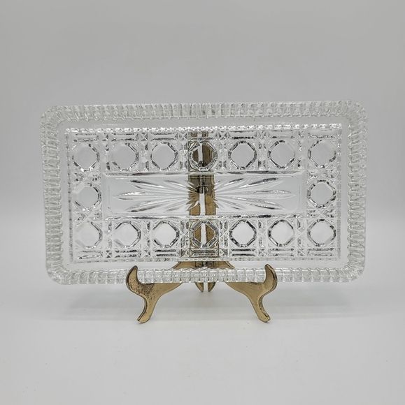 Federal Glass Clear Windsor Relish Tray, 8 3/8" - 1950s Vintage - Picture 1 of 8